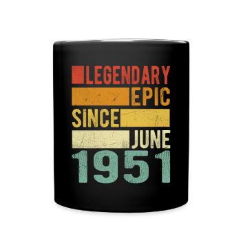 Anniversaire Juin 1951 Épopée légendaire - Mug uni - noir - Devant