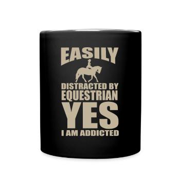 Schönes Reiten Pferde Spruch für Reiter - Tasse einfarbig - Schwarz - Vorne