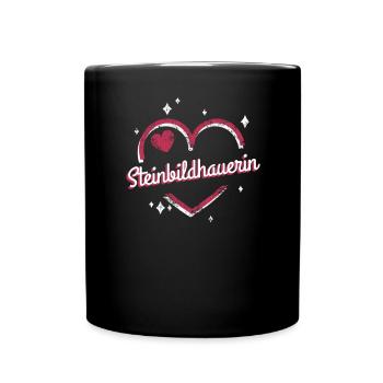 Steinmetzin Kollegin niedliches Herz - Tasse einfarbig - Schwarz - Vorne