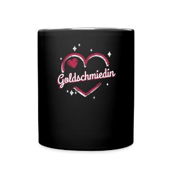 Juwelier Kollegin niedliches Herz Goldschmiedin - Tasse einfarbig - Schwarz - Vorne