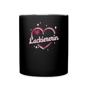 Maler Anstreicher Kollegin niedliches Herz - Tasse einfarbig - Schwarz - Vorne