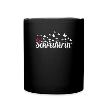 Steinmetz Kollegin Schmetterlinge Steinmetzin - Tasse einfarbig - Schwarz - Vorne