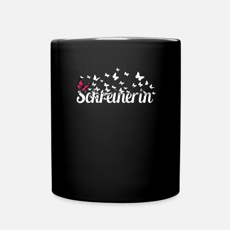 Steinmetz Kollegin Schmetterlinge Steinmetzin - Tasse einfarbig - Schwarz