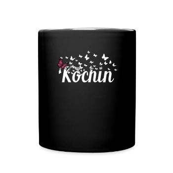 Koch Kollegin Schmetterlinge Hobby Köchin - Tasse einfarbig - Schwarz - Vorne