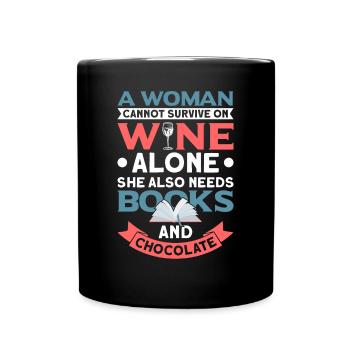 Book lover design with books for literature - Full Colour Mug - black - Front