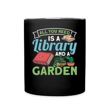 Book lover design with books for literature - Full Colour Mug - black - Front