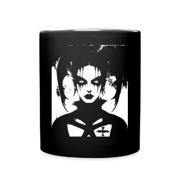 Dark Art Occult Gothic Batcave Girl Post Punk Bat - Full Colour Mug - black - Front