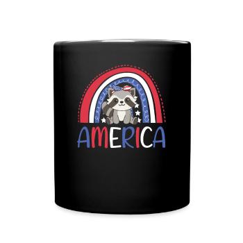 4 juillet American Raccoon for Kids USA - Mug uni - noir - Devant