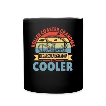 Theme Park Grandmother Amusement Park Roller Coast - Tasse einfarbig - Schwarz - Vorne