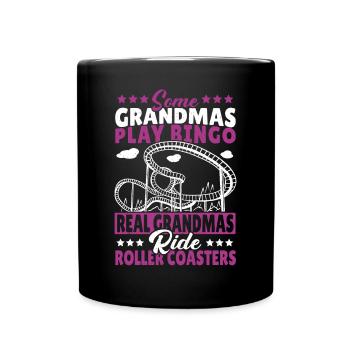 Theme Park Grandmother Amusement Park Roller Coast - Tasse einfarbig - Schwarz - Vorne