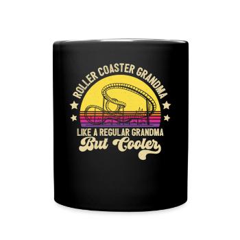 Roller Coaster Grandma Grandmother Theme Park Amus - Tasse einfarbig - Schwarz - Vorne