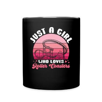 Amusement Park Theme Park A Girl Who Loves Roller - Full Colour Mug - black - Front