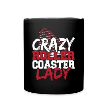 Crazy Roller Coaster Lady Theme Park Amusement Par - Tasse einfarbig - Schwarz - Vorne