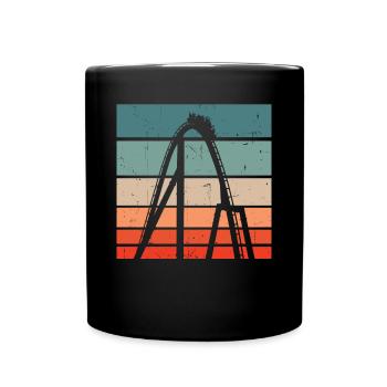Theme Park Vintage Amusement Park Retro Roller Coa - Full Colour Mug - black - Front