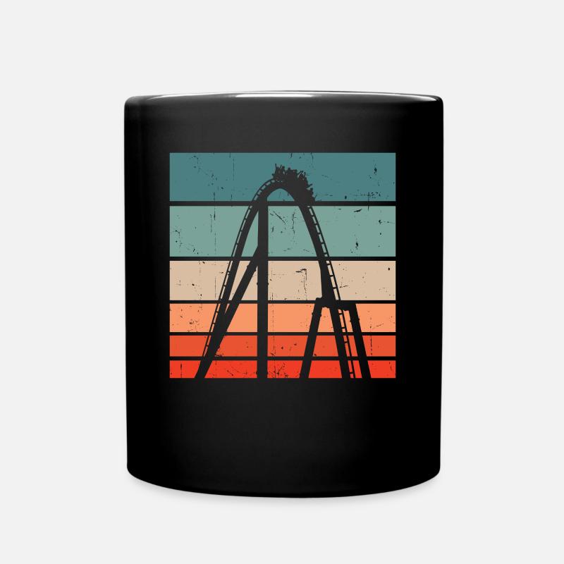 Theme Park Vintage Amusement Park Retro Roller Coa - Tasse einfarbig - Schwarz