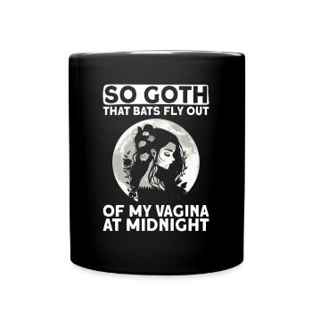 Goth Gothic Bats Vagina Saying - Full Colour Mug - black - Front