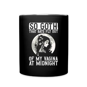 Goth Gothic Bats Vagina Saying - Full Colour Mug - black - Front