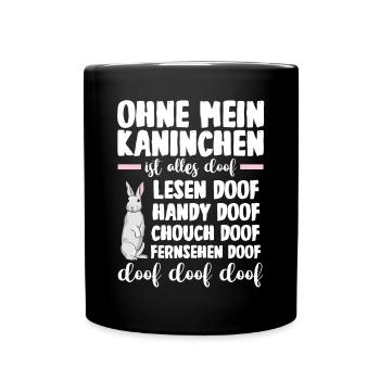 Nagetier Hase Kaninchen - Tasse einfarbig - Schwarz - Vorne