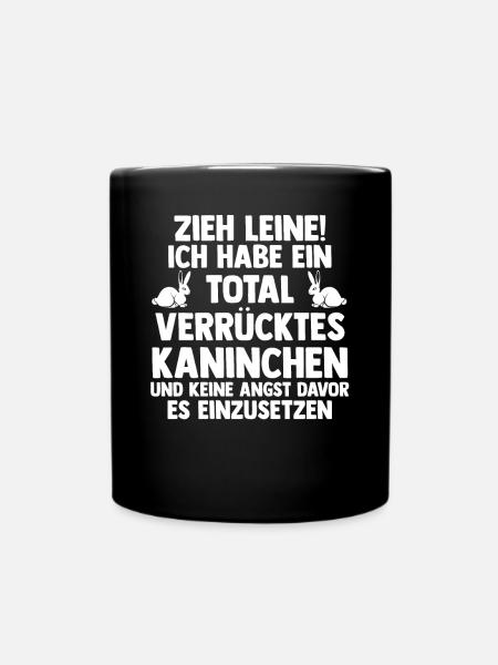 Nagetier Hase Kaninchen - Tasse einfarbig - Schwarz