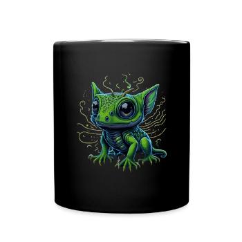 Gamer's Perfect Illustration - Cute Colorful Gekko - Tasse einfarbig - Schwarz - Vorne