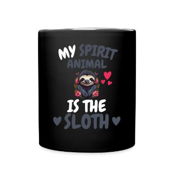 Mon don animal spirituel Drôle de paresseux - Mug uni - noir - Devant