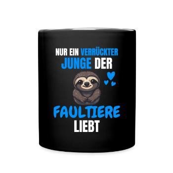 Tropisches Tier Lustiges Jungen Geschenk Faultier - Tasse einfarbig - Schwarz - Vorne