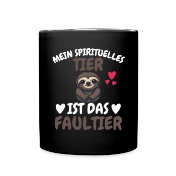 Tropisches Tier Lustiges Geschenk Zoo Faultier - Tasse einfarbig - Schwarz - Vorne