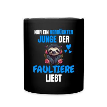 Tropisches Tier Jungs Geschenk Zoo Faultier - Tasse einfarbig - Schwarz - Vorne