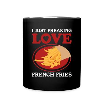French fries fast food fast food fries gift - Full Colour Mug - black - Front