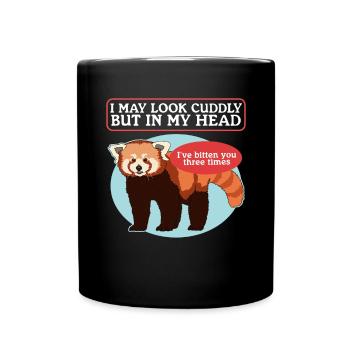 Panda roux Panda roux | Cadeau Pandas Rouges - Mug uni - noir - Devant