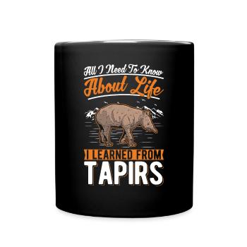 Tapir Geschenk Flachlandtapir Tapirdae - Tasse einfarbig - Schwarz - Vorne