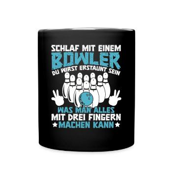 Bowlingspieler Bowler Bowling - Tasse einfarbig - Schwarz - Vorne