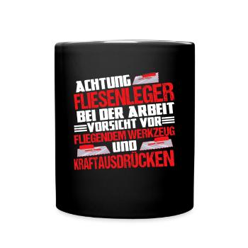 Fliesenleger Handwerker - Tasse einfarbig - Schwarz - Vorne