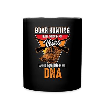 Boar Hunting - Runs Through My Veins - Full Colour Mug - black - Front