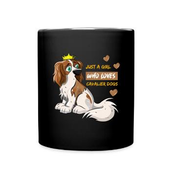 Just A Girl Who Loves Cavalier Dogs - Full Colour Mug - black - Front