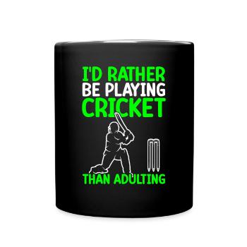 Je préfère jouer au cricket que - Mug uni - noir - Devant