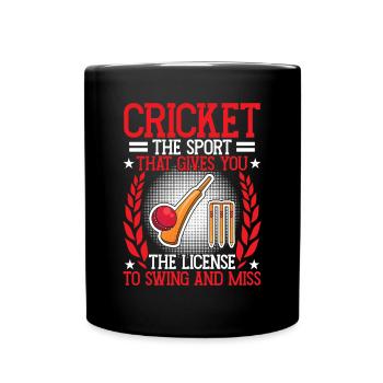 Le cricket vous donne la licence de - Mug uni - noir - Devant