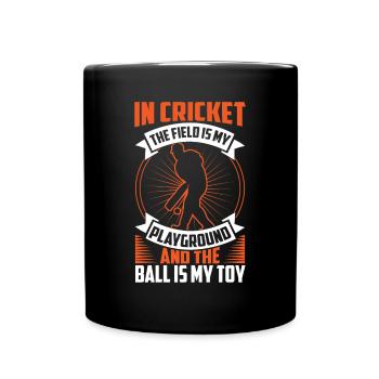 Au cricket, le terrain est mon terrain de jeu - Mug uni - noir - Devant