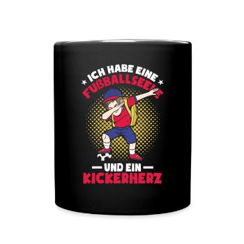 Fußball Kinder Sprüche - Tasse einfarbig - Schwarz - Vorne