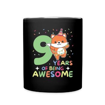 Fuchs zum 9. Geburtstag Kinder neun Jahre alt - Tasse einfarbig - Schwarz - Vorne