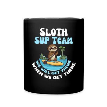 Sloth SUP Team amusant paresseux pagayant - Mug uni - noir - Devant