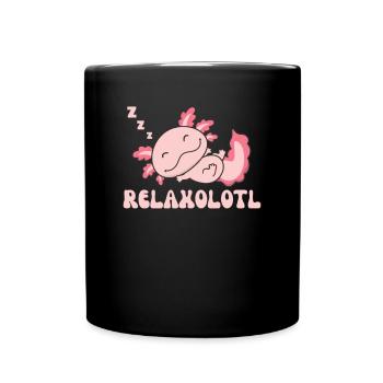 Relaxolotl Axolotl lovers sweet animals relax - Full Colour Mug - black - Front