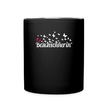 Ingenieur Kollegin Schmetterlinge Bauzeichnerin - Tasse einfarbig - Schwarz - Vorne