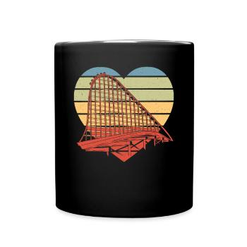 Vintage Heart Theme Park Retro Amusement Park Roll - Full Colour Mug - black - Front