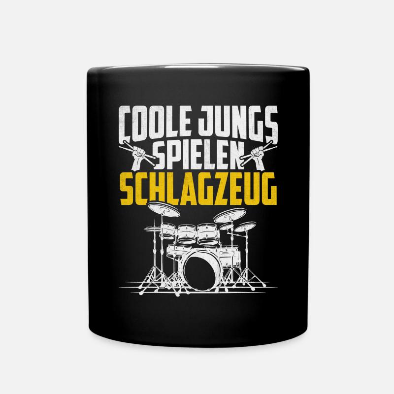 Coole Jungs spielen Schlagzeug - Tasse einfarbig - Schwarz