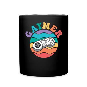 Gaymer Videospiel Regenbogen Pride Monat LGBTQ Schwul - Tasse einfarbig - Schwarz - Vorne