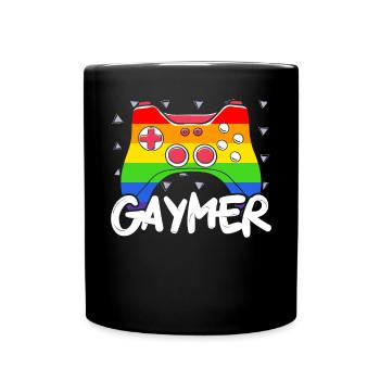 Gaymer Videospiel Regenbogen Pride Monat LGBTQ Schwul - Tasse einfarbig - Schwarz - Vorne