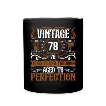 78th Birthday Vintage Retro - Full Colour Mug - black - Front
