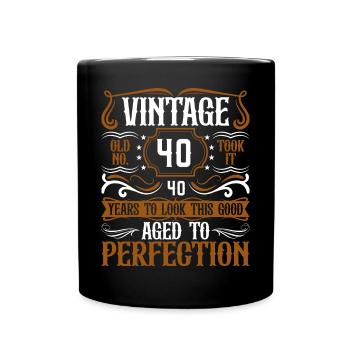 40ème Anniversaire Vintage Rétro - Mug uni - noir - Devant