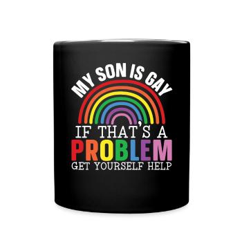 Gay Rights Rainbow Pride Month LGBTQ Gay Pride - Full Colour Mug - black - Front